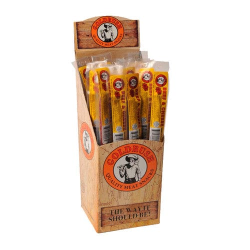 Goldrush Beef & Cheese Sticks Individually Wrapped 24ct (Case of 2) - Snacks/Meat Snacks - Goldrush