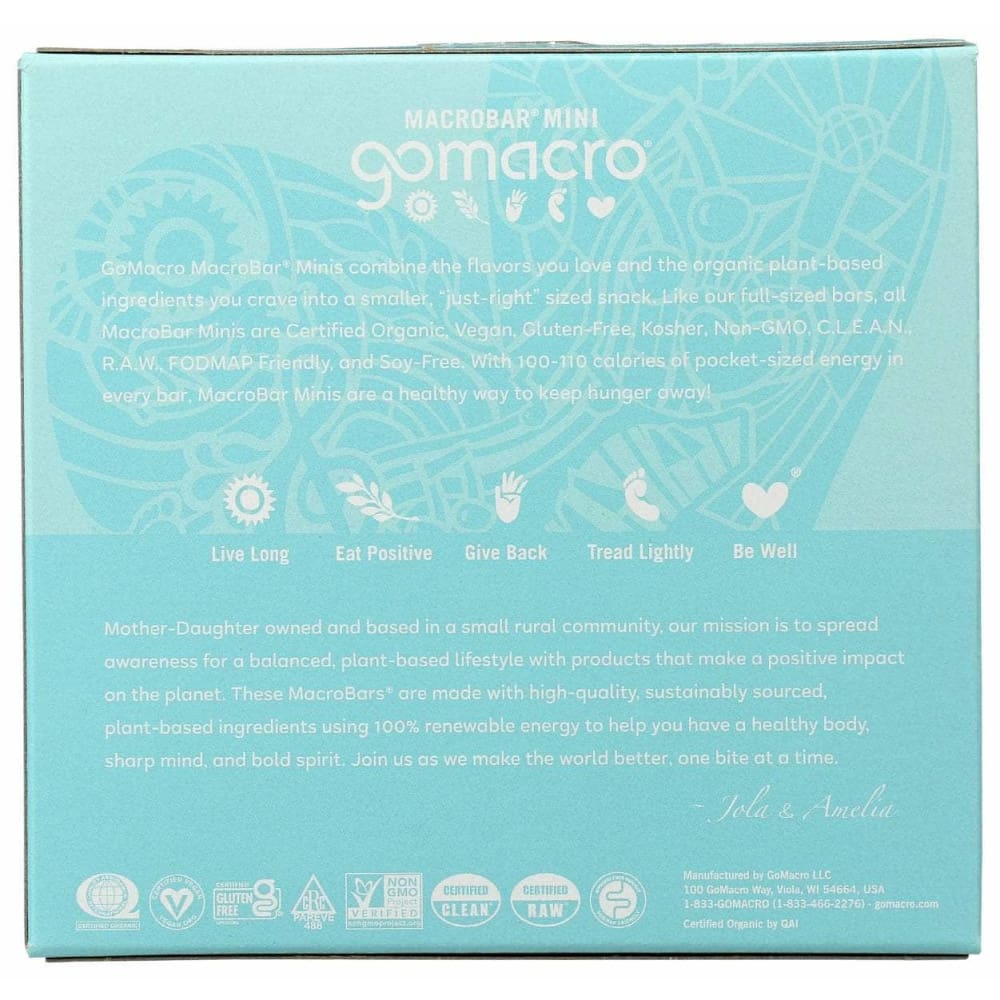 GOMACRO Grocery > Snacks > Cookies > Bars Granola & Snack GOMACRO: Bar Coco Alm Mb Mini 8 Pk, 7.1 oz