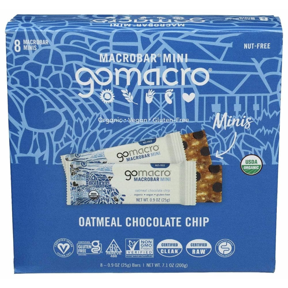 GOMACRO Grocery > Snacks > Cookies > Bars Granola & Snack GOMACRO: Bar Otml Chc Ch Mini 8 Pk, 7.1 oz