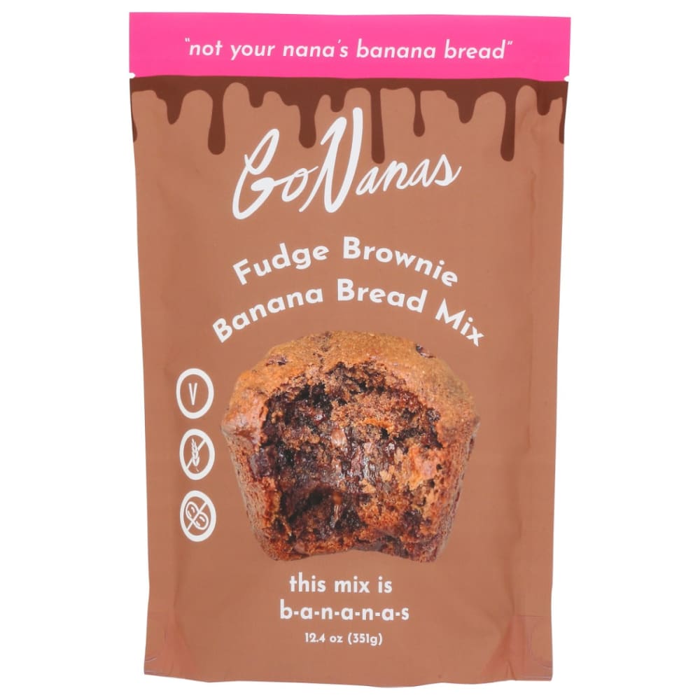GONANAS: Fudge Brownie Banana Bread Mix 12.4 oz (Pack of 3) - GONANAS