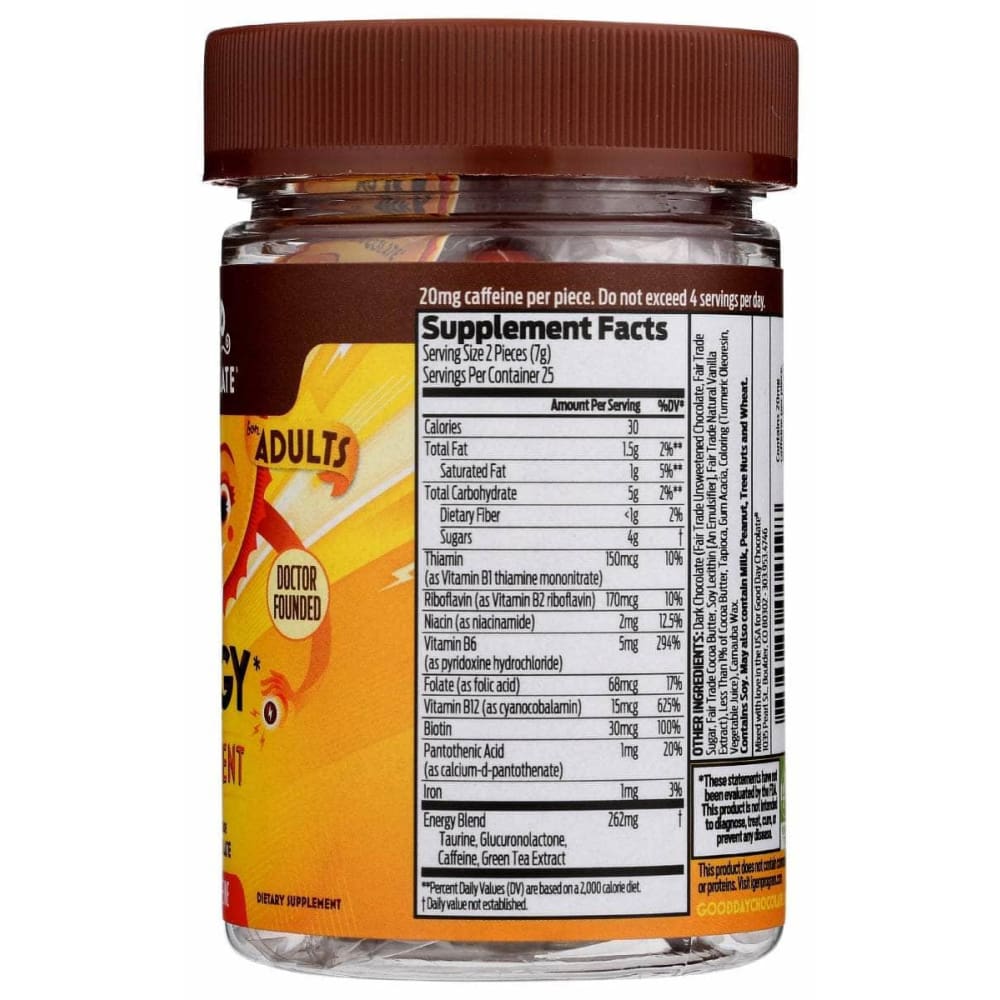 GOOD DAY CHOCOLATE Vitamins & Supplements > Vitamins & Minerals GOOD DAY CHOCOLATE: Energy Supplement, 50 pc