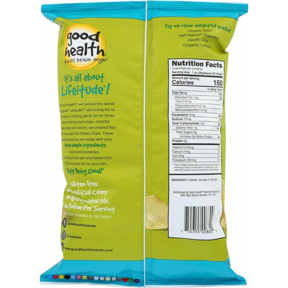 Good Health Good Health Kettle Chips Avocado Oil Sea Salt, 5 oz