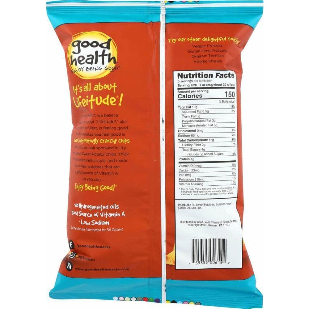 Good Health Good Health Sweet Potato Kettle Chips Sea Salt, 5 oz