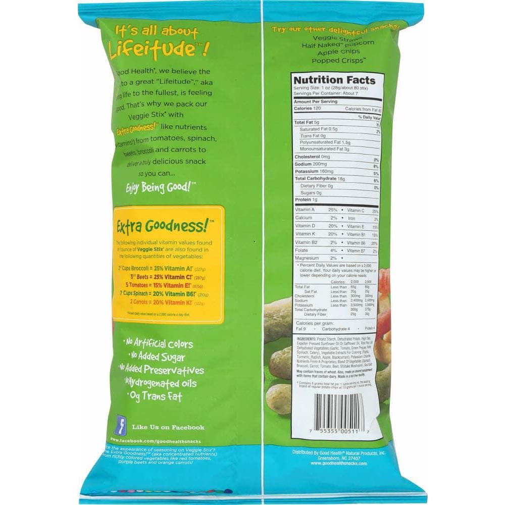 Good Health Good Health Veggie Stix Sea Salt, 6.75 oz