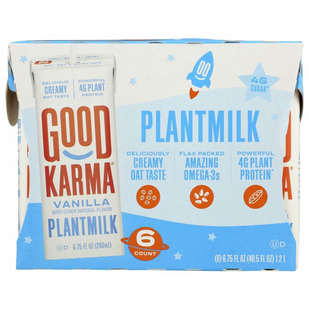 GOOD KARMA Grocery > Dairy, Dairy Substitutes and Eggs > Milk & Milk Substitutes GOOD KARMA Vanilla Plantmilk 6 Pack, 40.5 fo