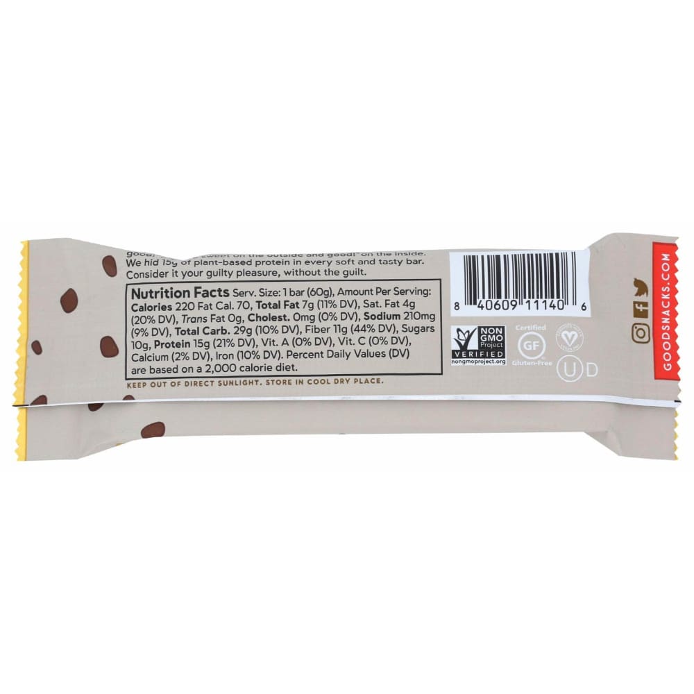 GOOD SNACKS Grocery > Breakfast > Breakfast Foods GOOD SNACKS Cookie Protein Bar, 2.12 oz