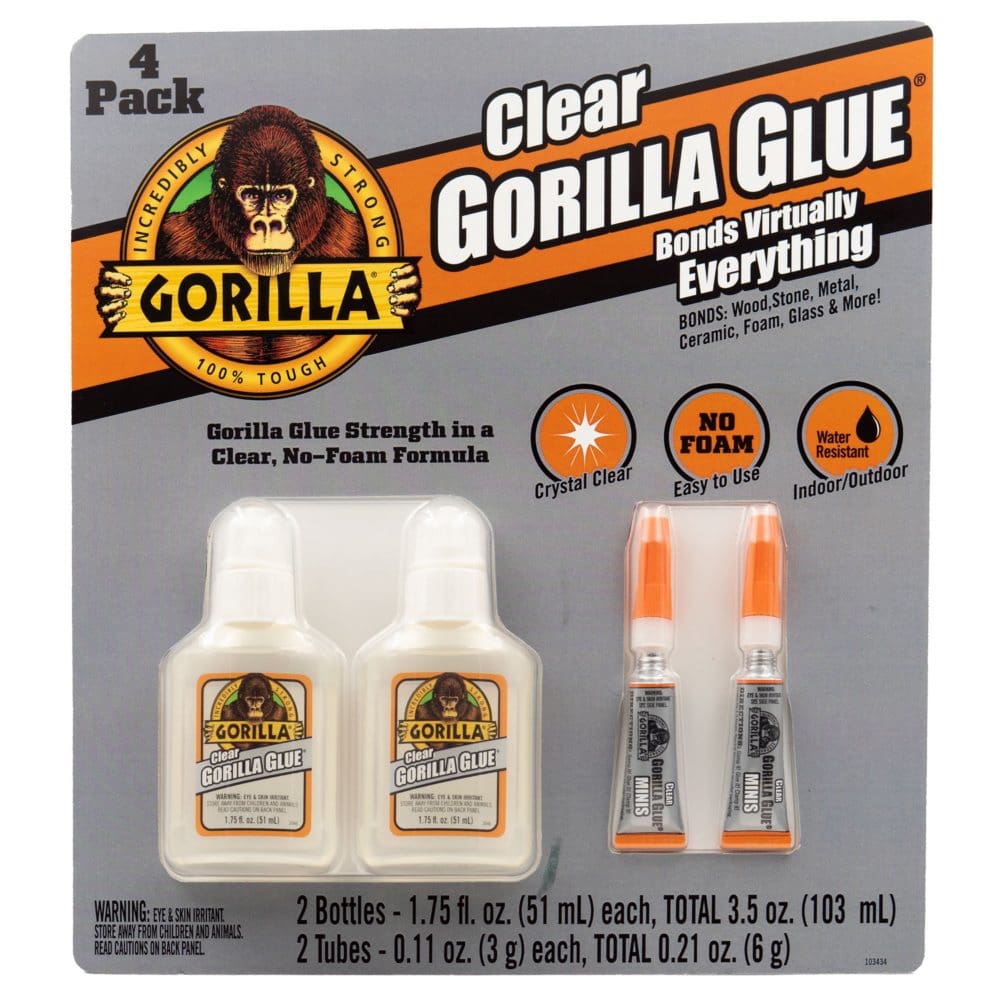 Gorilla Clear Glue 4 Pack - Tape & Adhesives - Gorilla