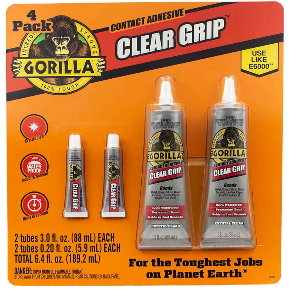 Gorilla Contact Adhesive Clear Grip 4 Pack - Tape & Adhesives - Gorilla