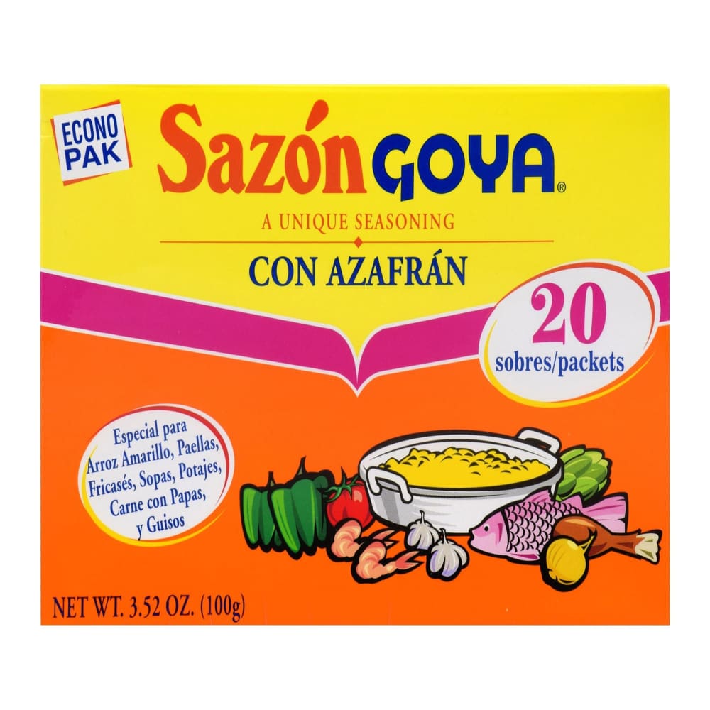 Goya Goya Sazon Con Azaf 3 ct./3.52 oz. - Home/Grocery Household & Pet/Canned & Packaged Food/Multicultural Foods/Mexican/ - Goya