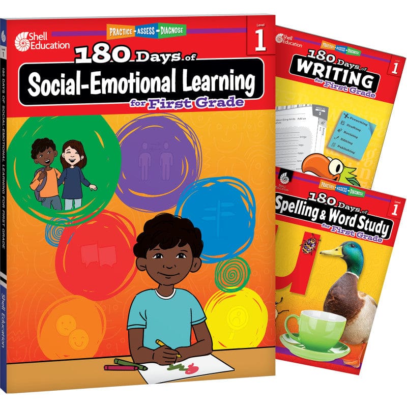 Gr 1 180 Days Sel 3 Book Set Writing Spelling - Writing Skills - Shell Education