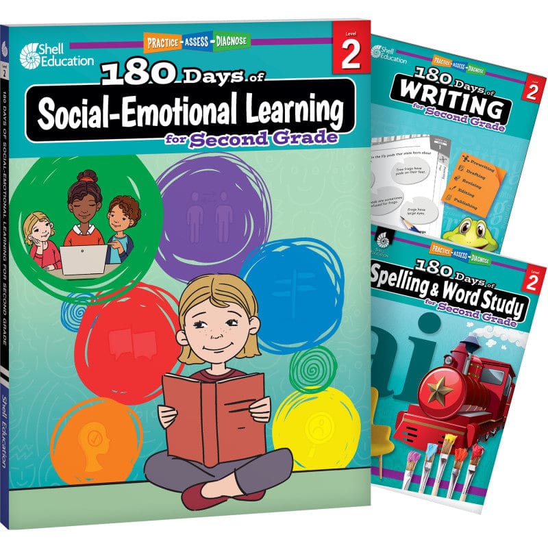 Gr 2 180 Days Sel 3 Book Set Writing Spelling - Writing Skills - Shell Education