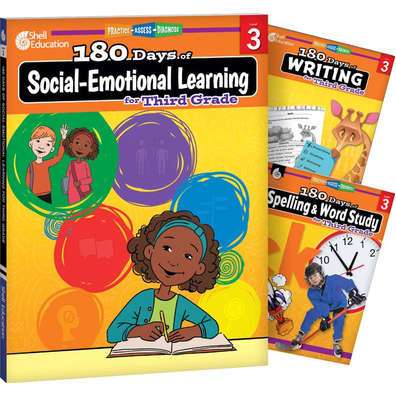 Gr 3 180 Days Sel 3 Book Set Writing Spelling - Writing Skills - Shell Education