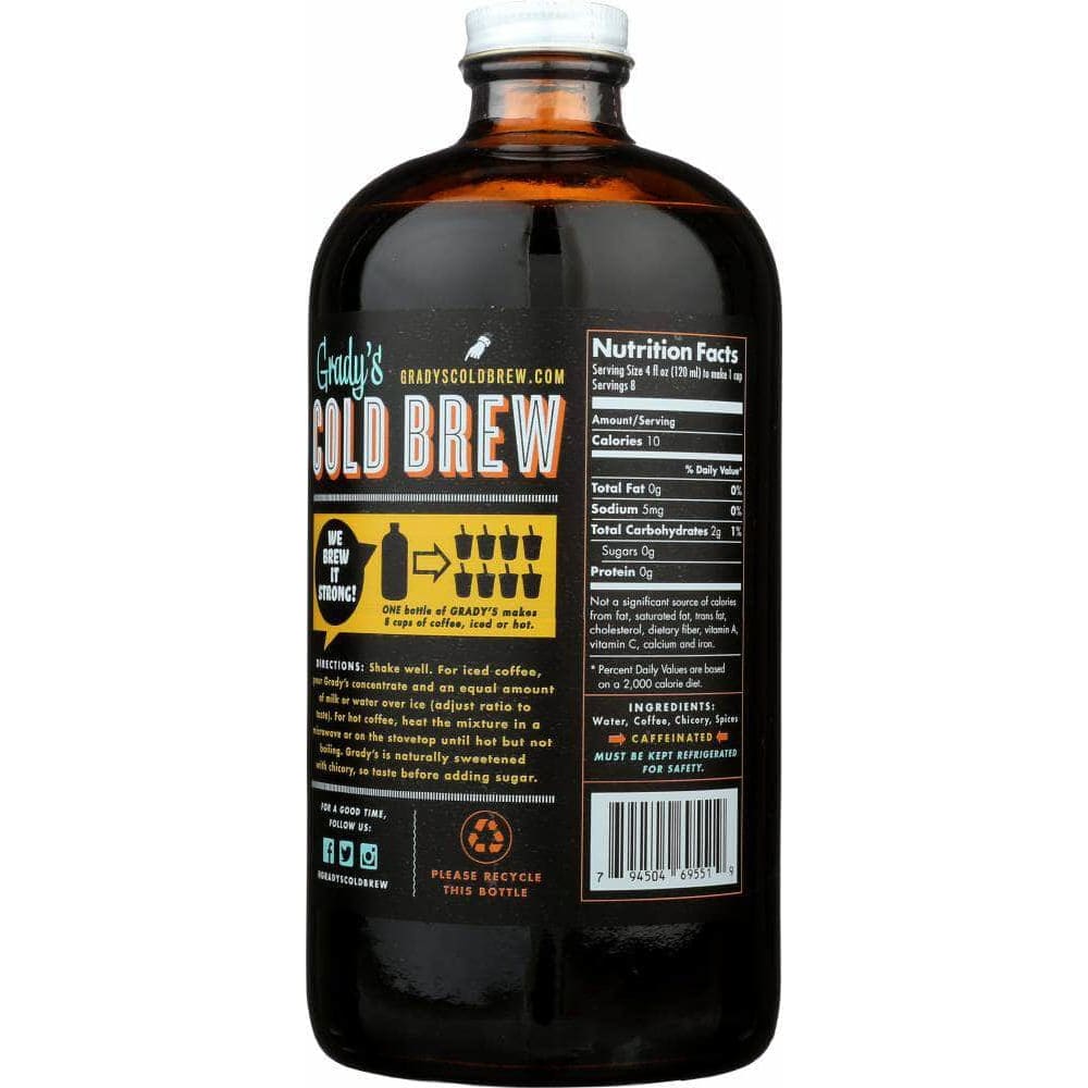 Gradys Cold Brew Gradys Cold Brew Coffee Cold Brew Concentrate, 32 oz