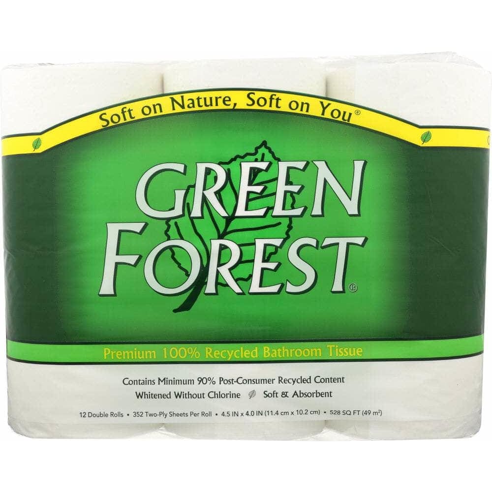 Green Forest Green Forest Bath Tissue White 12 Double Ply Rolls 352 Sheets, 1 ea