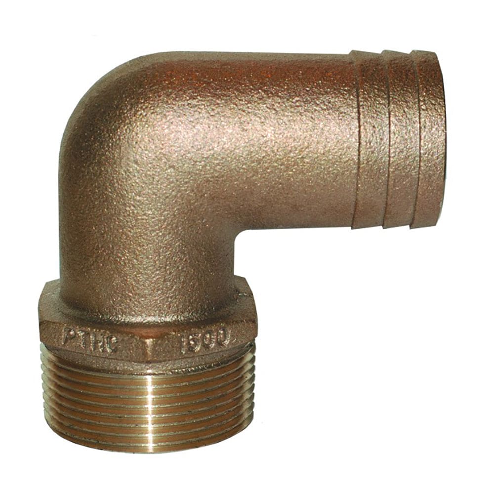 GROCO 1 NPT x 1 ID Bronze 90 Degree Pipe to Hose Fitting Standard Flow Elbow - Marine Plumbing & Ventilation | Fittings - GROCO