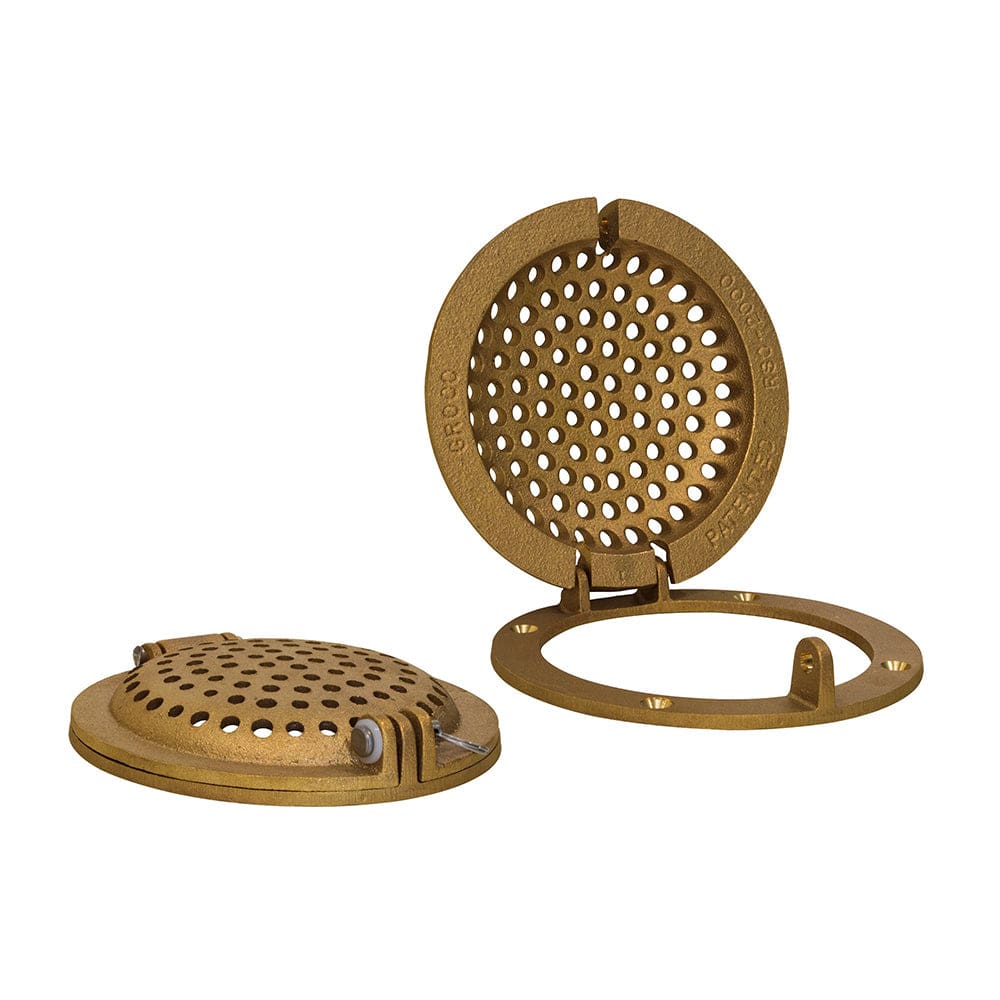 GROCO Bronze Round Hull Strainer w/ Access Door f/ Up To 1 Thru-Hull - Marine Plumbing & Ventilation | Fittings - GROCO