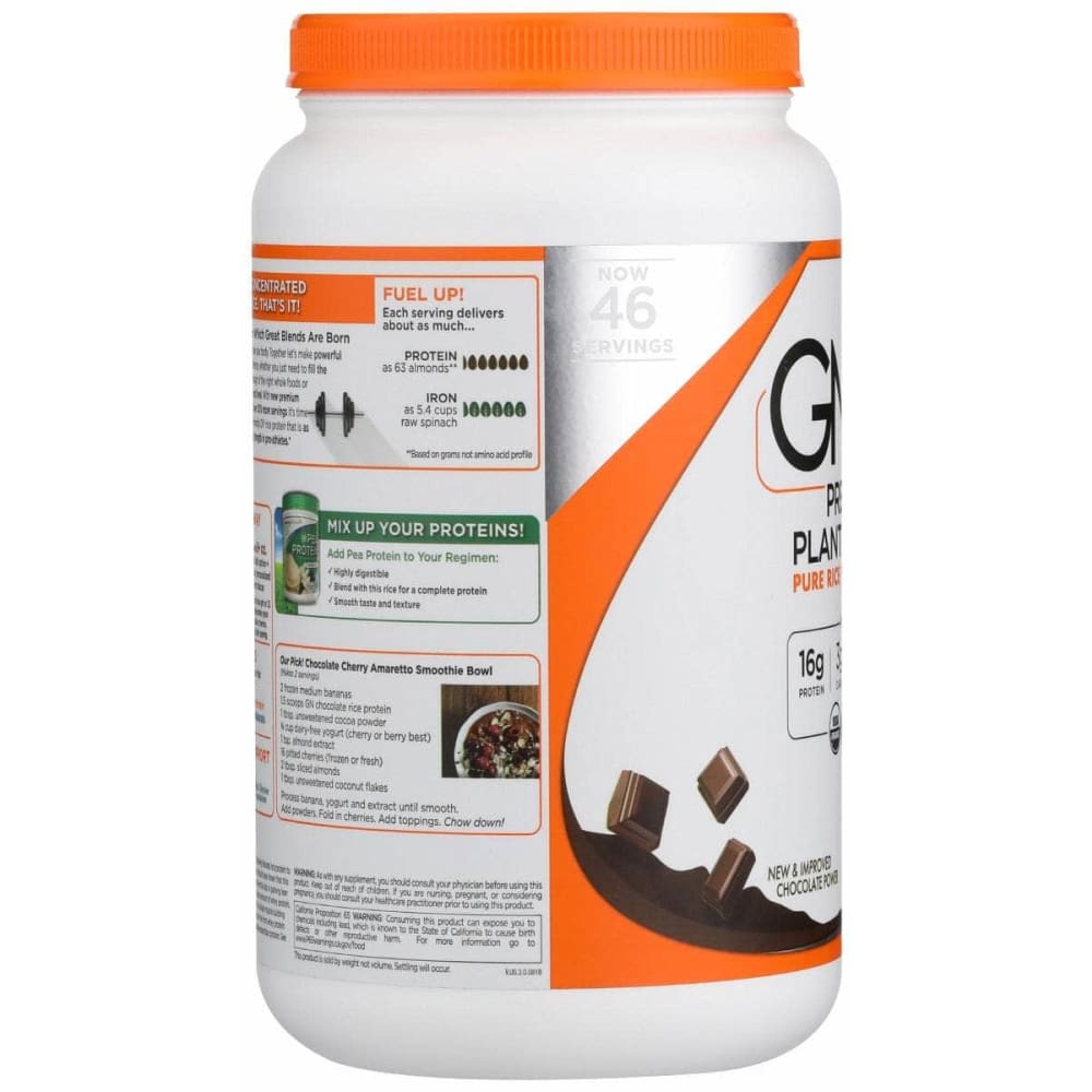 GROWING NATURALS Vitamins & Supplements > Protein Supplements & Meal Replacements GROWING NATURALS Organic Chocolate Rice Protein Powder, 33.6 oz