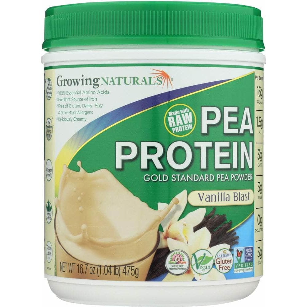 GROWING NATURALS Growing Naturals Yellow Pea Protein Vanilla Blast, 16.7 Oz