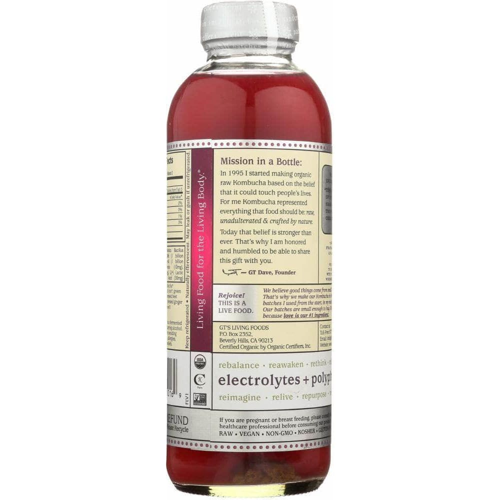 Gts Living Foods Gt's Enlightened Kombucha Heart Beet, 16 oz