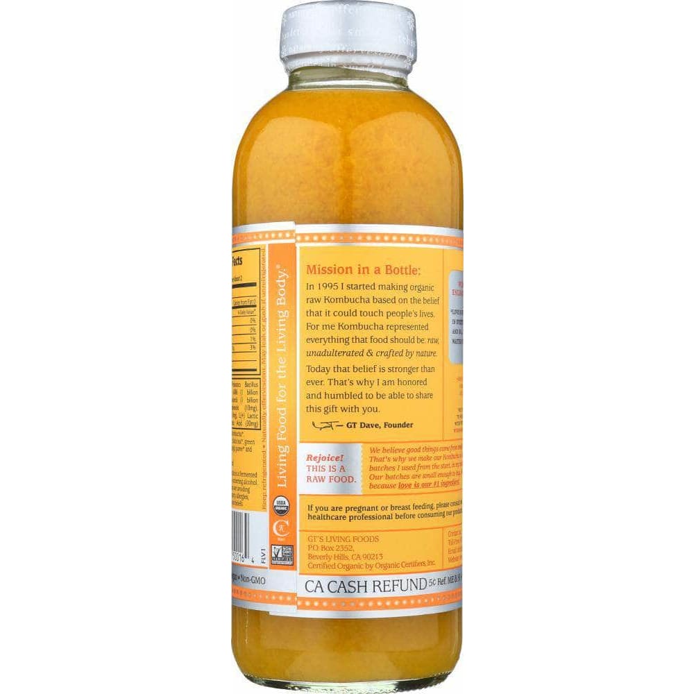 Gts Living Foods Gt's Enlightened Kombucha Synergy Organic and Raw Kombucha Mystic Mango, 16 Oz