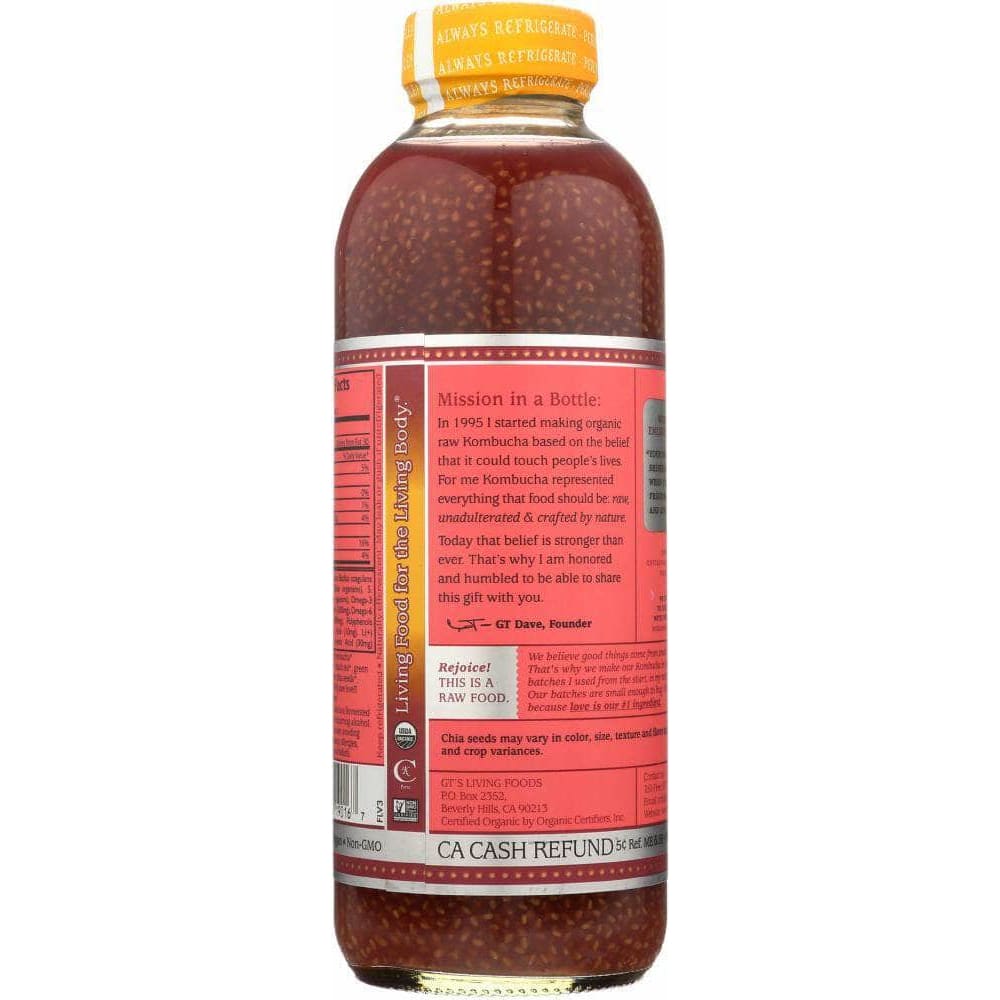 Synergy Gt's Enlightened Synergy Organic Kombucha Cherry Chia, 16 fl oz