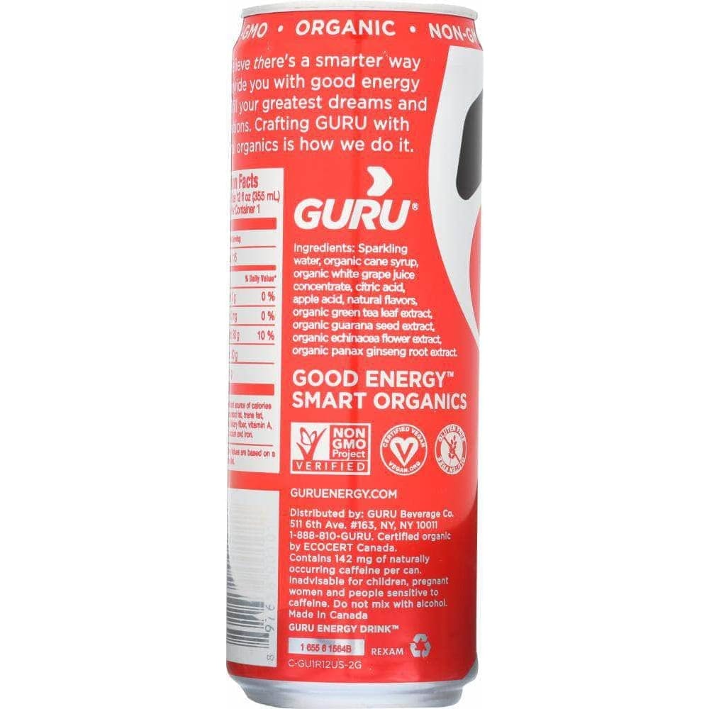 Guru Guru Organic Energy Drink, 12 Oz