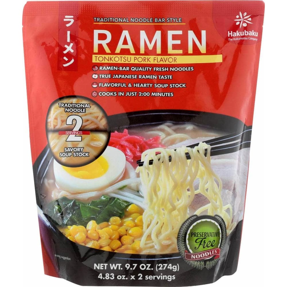 HAKUBAKU Grocery > Pantry HAKUBAKU Tonkotsu Pork Flavor Ramen, 9.7 oz