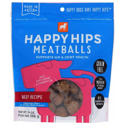 HAPPY HIPS HAPPY HIPS Beef Meatballs Dog Treat, 14 oz