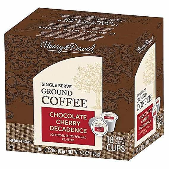 HARRY & DAVID Grocery > Beverages > Coffee, Tea & Hot Cocoa HARRY & DAVID: Chocolate Cherry Decadence Single Serve Coffee, 18 pc