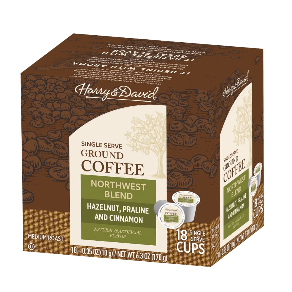 HARRY & DAVID Grocery > Beverages > Coffee, Tea & Hot Cocoa HARRY & DAVID: Northwest Blend Single Serve Coffee, 18 pc