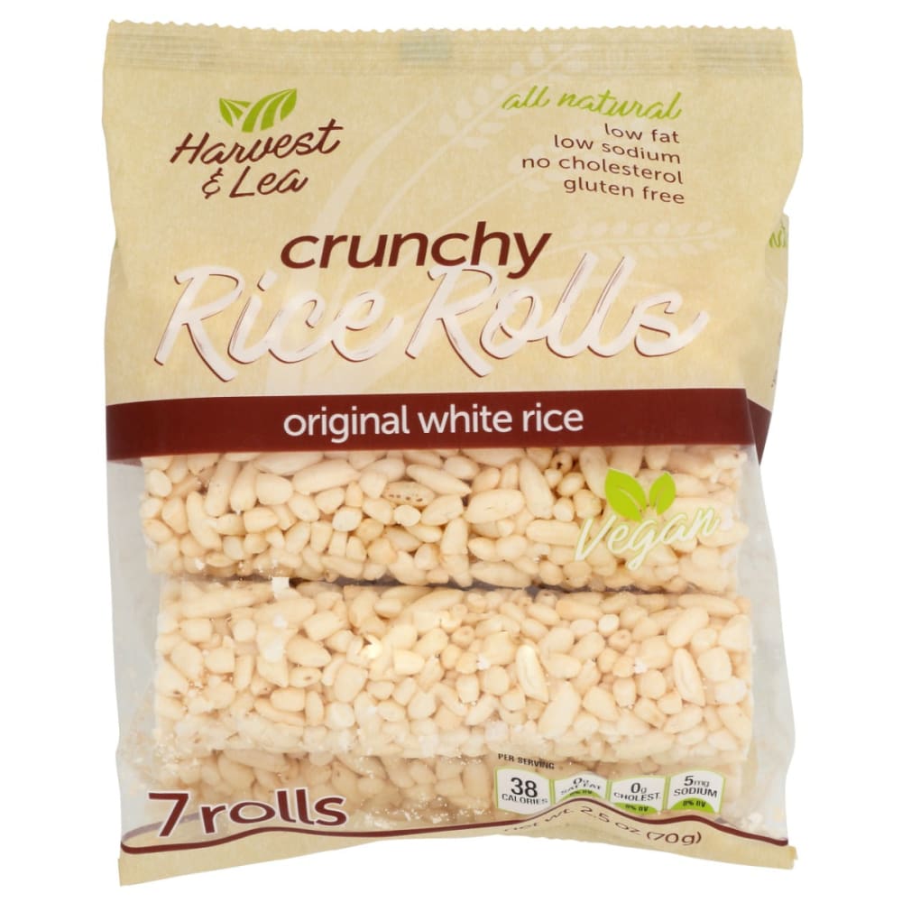 HARVEST AND LEA: Crunchy White Rice Rolls 2.5 oz (Pack of 6) - HARVEST AND LEA