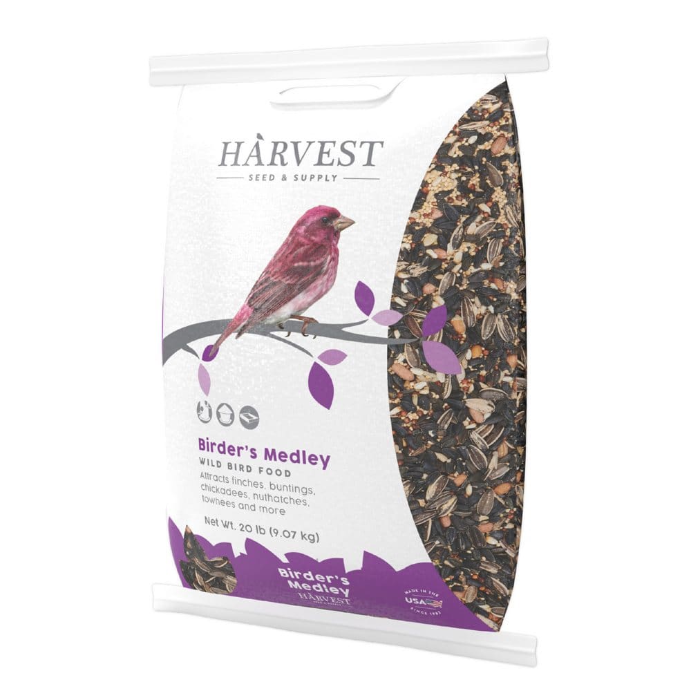 Harvest Seed & Supply Birder’s Medley Wild Bird Food Premium Mix of Bird Seed (20 lbs.) - Wildlife Supplies - Harvest
