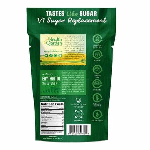 HEALTH GARDEN Grocery > Cooking & Baking > Sugars & Sweeteners HEALTH GARDEN: Erythritol Sweetener, 1 lb