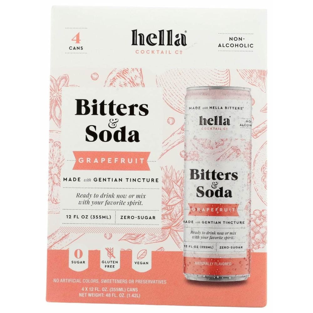 HELLA COCKTAIL Hella Cocktail Soda Bitter Grpfrt 4Pk, 48 Oz