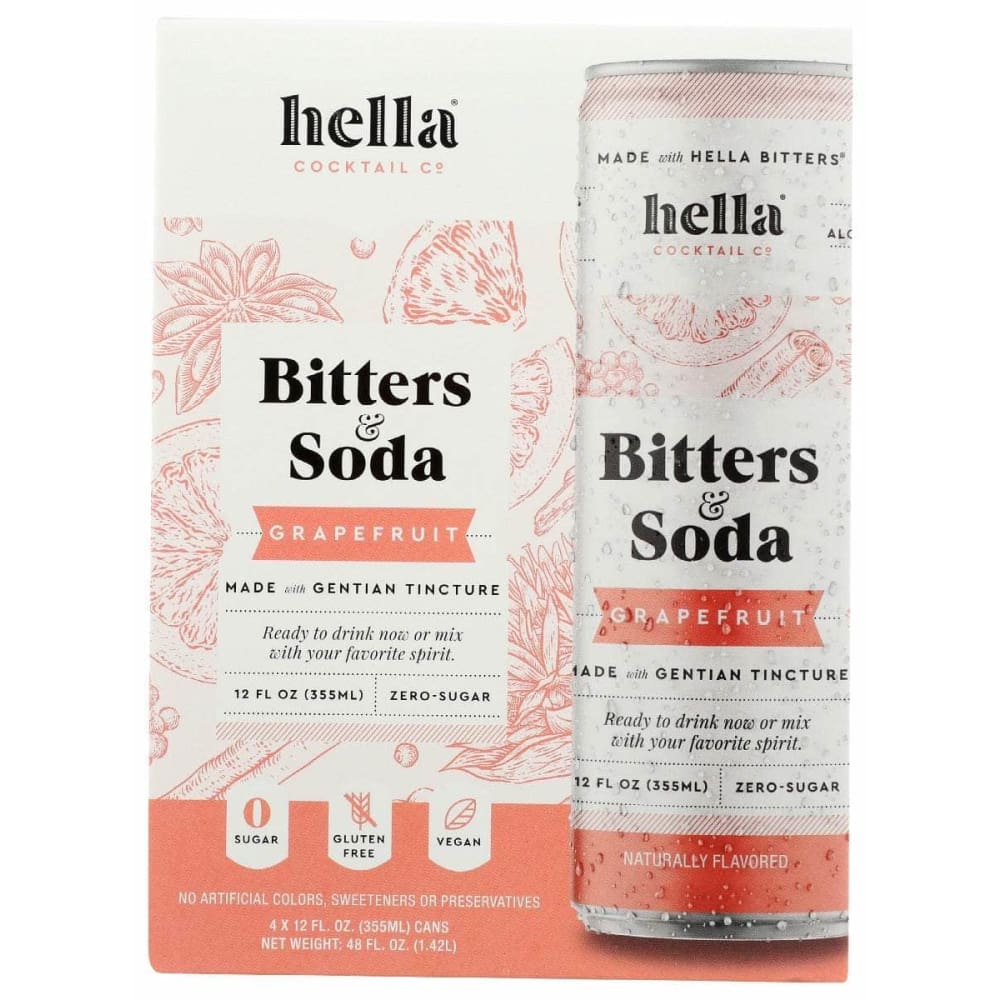 HELLA COCKTAIL Hella Cocktail Soda Bitter Grpfrt 4Pk, 48 Oz