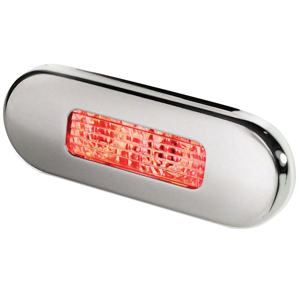 Hella Marine Surface Mount Oblong LED Courtesy Lamp - Red LED - Stainless Steel Bezel - Lighting | Interior / Courtesy Light - Hella Marine