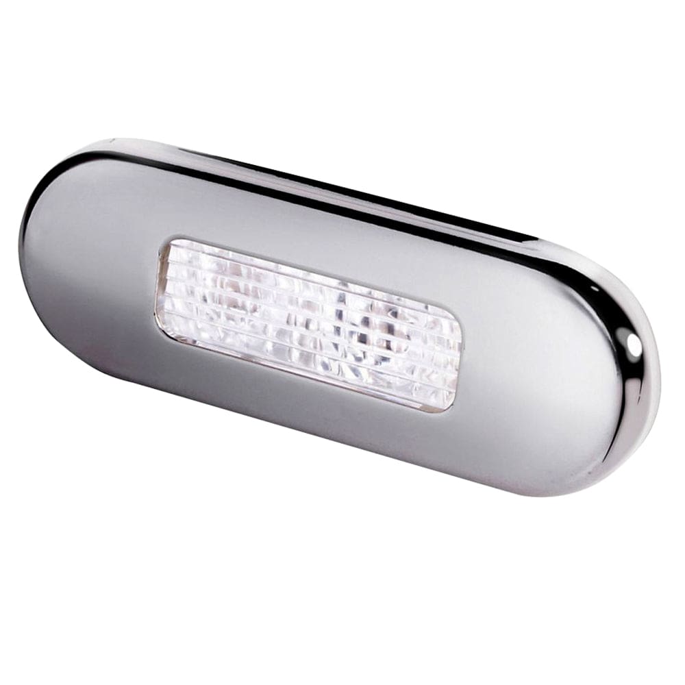 Hella Marine Surface Mount Oblong LED Courtesy Lamp - White LED - Stainless Steel Bezel - Lighting | Interior / Courtesy Light - Hella