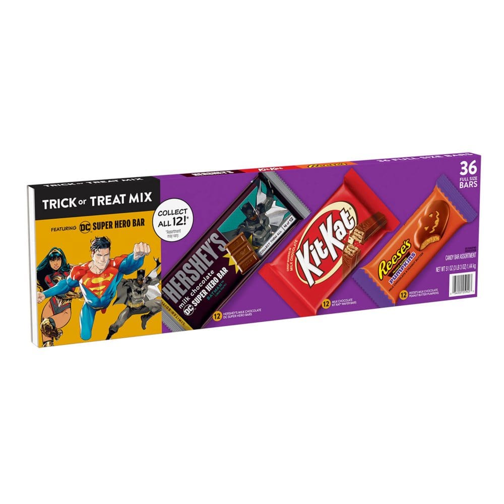 HERSHEY’S KIT KAT and REESE’S Milk Chocolate Assortment Full Size Halloween Candy Bars Bulk Variety Box (51 oz. 36 ct.) - New Items -