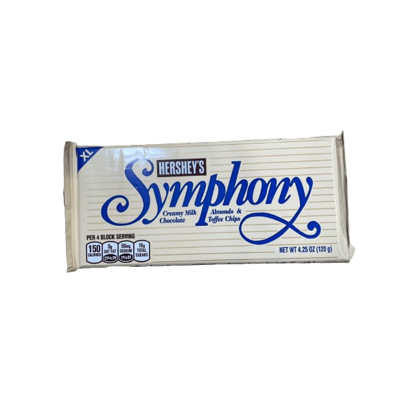 Hershey's HERSHEY'S, SYMPHONY Milk Chocolate, Almonds and Toffee XL Candy, 4.25 oz, Bar