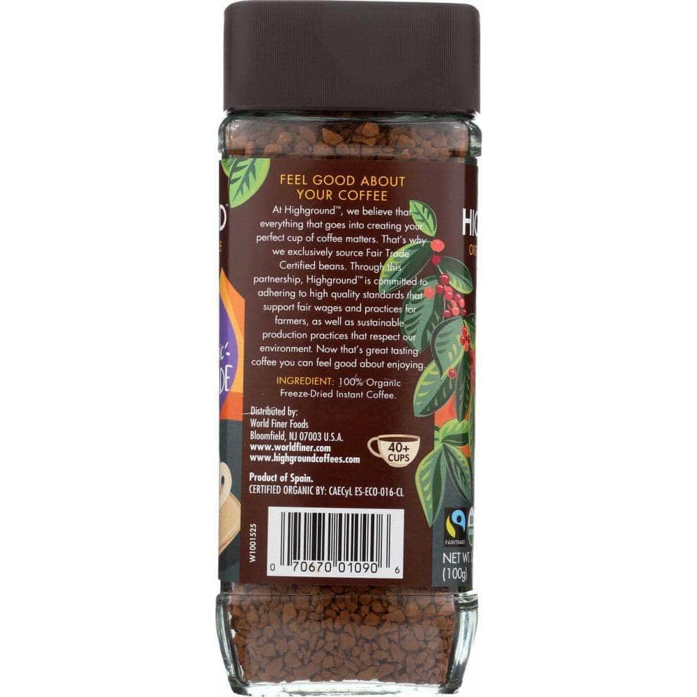 Highground Highground Coffee Instant Regular Organic, 3.53 oz