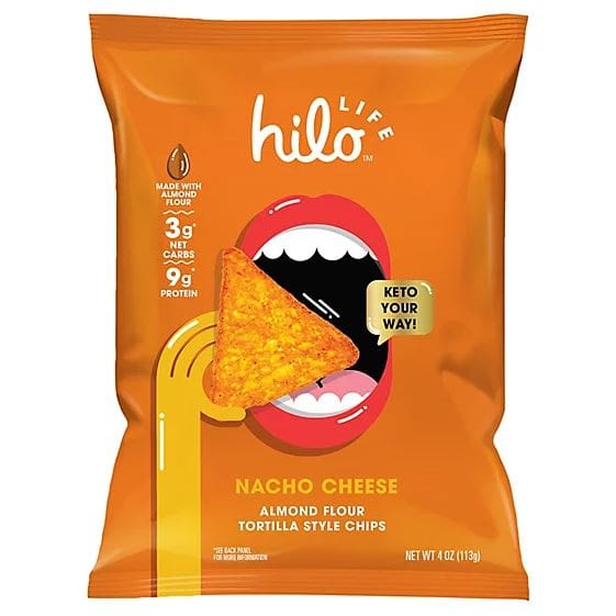 HILO LIFE SNACKS: Nacho Cheese Tortilla Chips 4 oz (Pack of 4) - HILO LIFE SNACKS