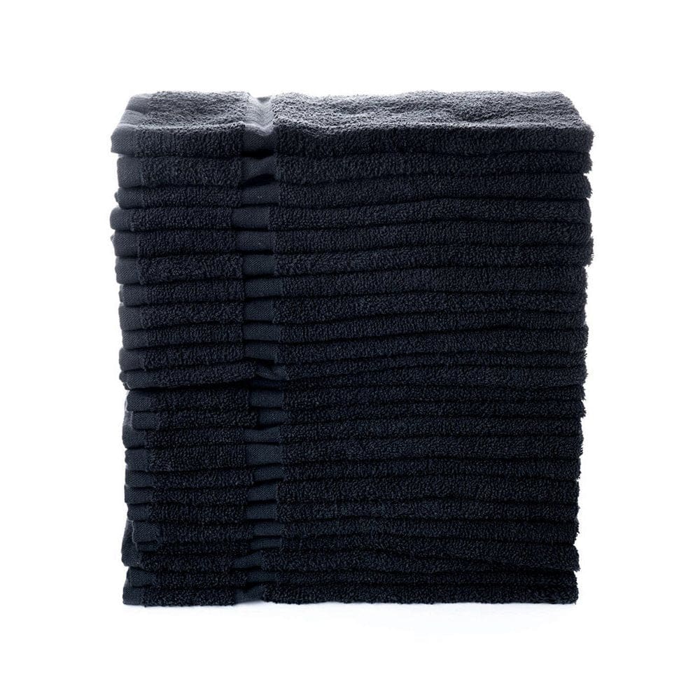 Hometex 100% Cotton Lightweight Hand Towels 12-pk. (16 x 27) Black - Shop Towels - Hometex