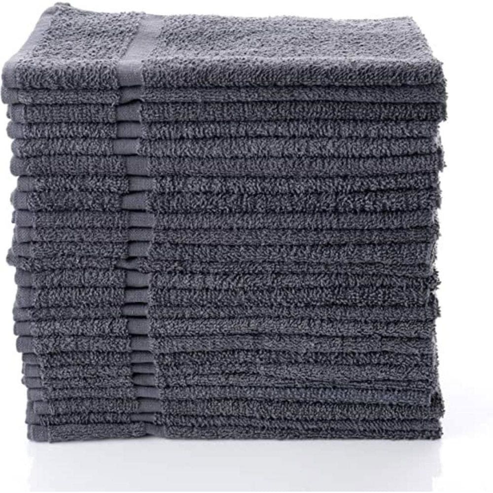 Hometex 100% Cotton Lightweight Hand Towels 12-pk. (16 x 27) Gray - Tool Carts - Hometex