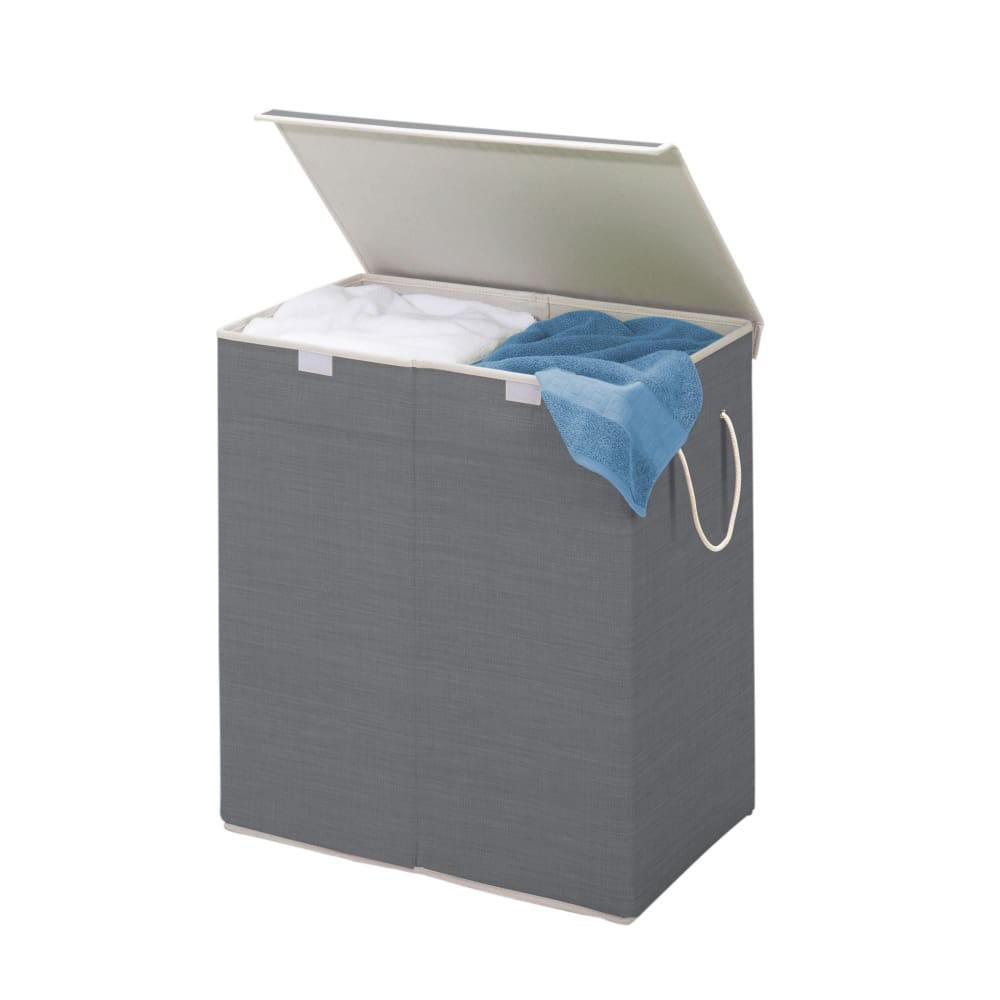 Honey Can Do 2-Compartment Collapsible Sorting Hamper - Gray - Honey-Can-Do