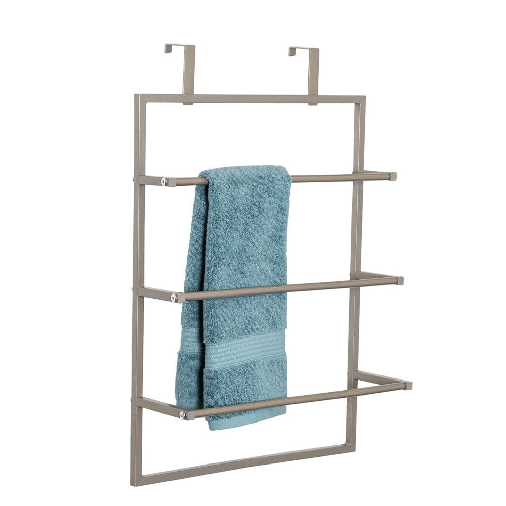 Honey-Can-Do Satin Nickel Over-The-Door 3-Tier Towel Rack - Bath Accessories - Honey-Can-Do