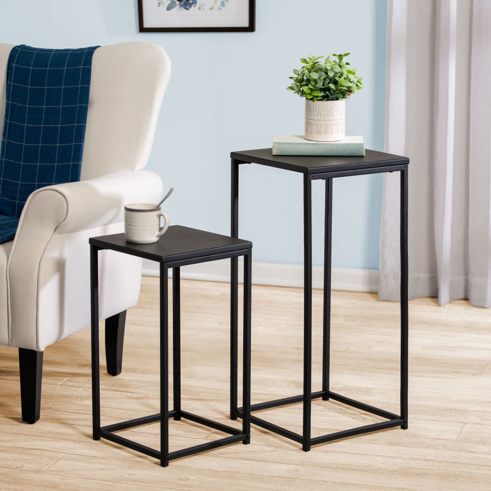 Honey Can Do Square Black Side Tables 2 pk. - Black - Honey-Can-Do