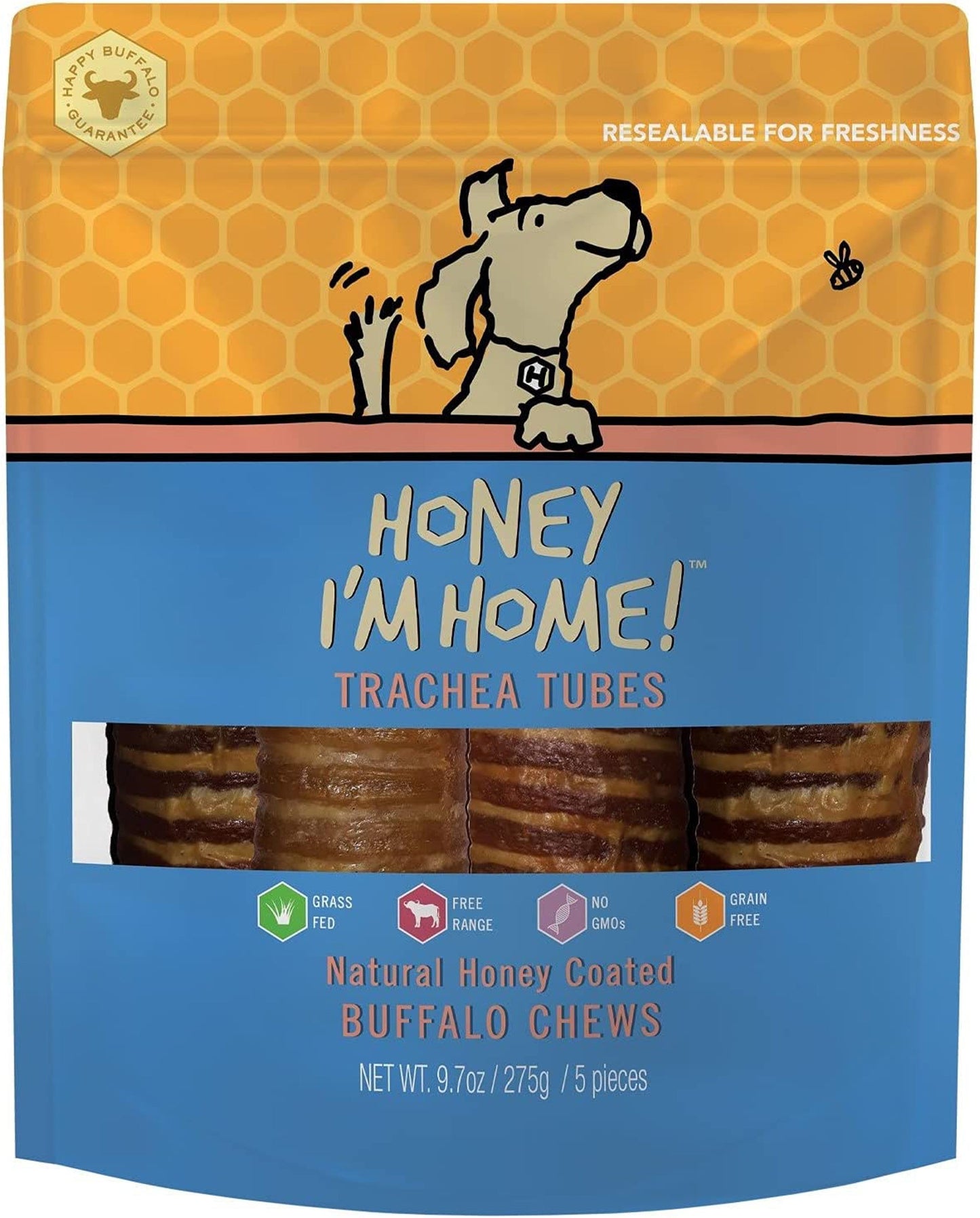 Honey Im Home Dog Buffalo Trachea 5 Pack - Pet Supplies - Honey Im home