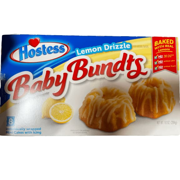 HOSTESS HOSTESS Baby Bundts, Lemon Drizzle Cakes, 8 count, 10 oz