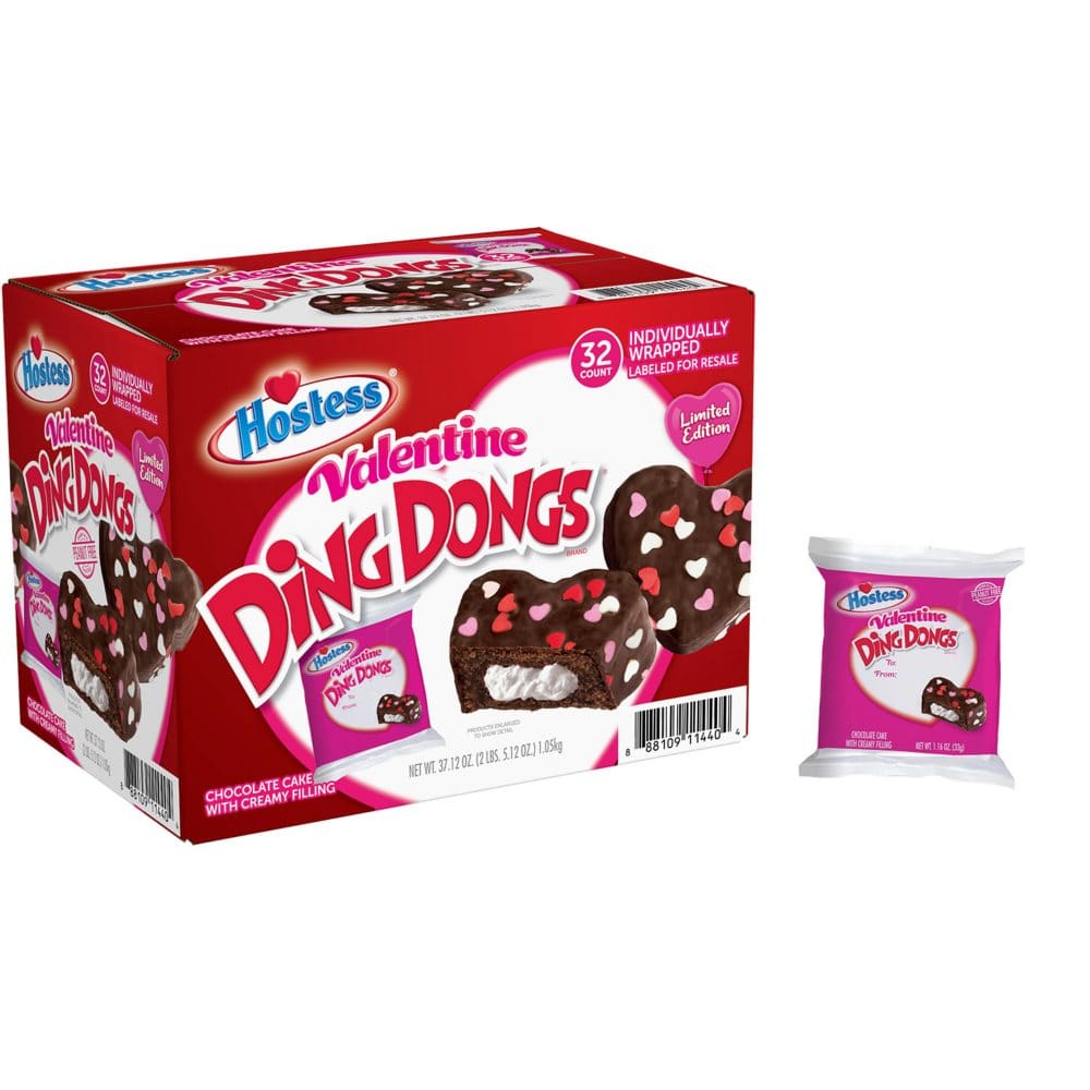 Hostess Valentine Ding Dongs (1.16 oz. 32 pk.) - Limited Time Snacks - ShelHealth