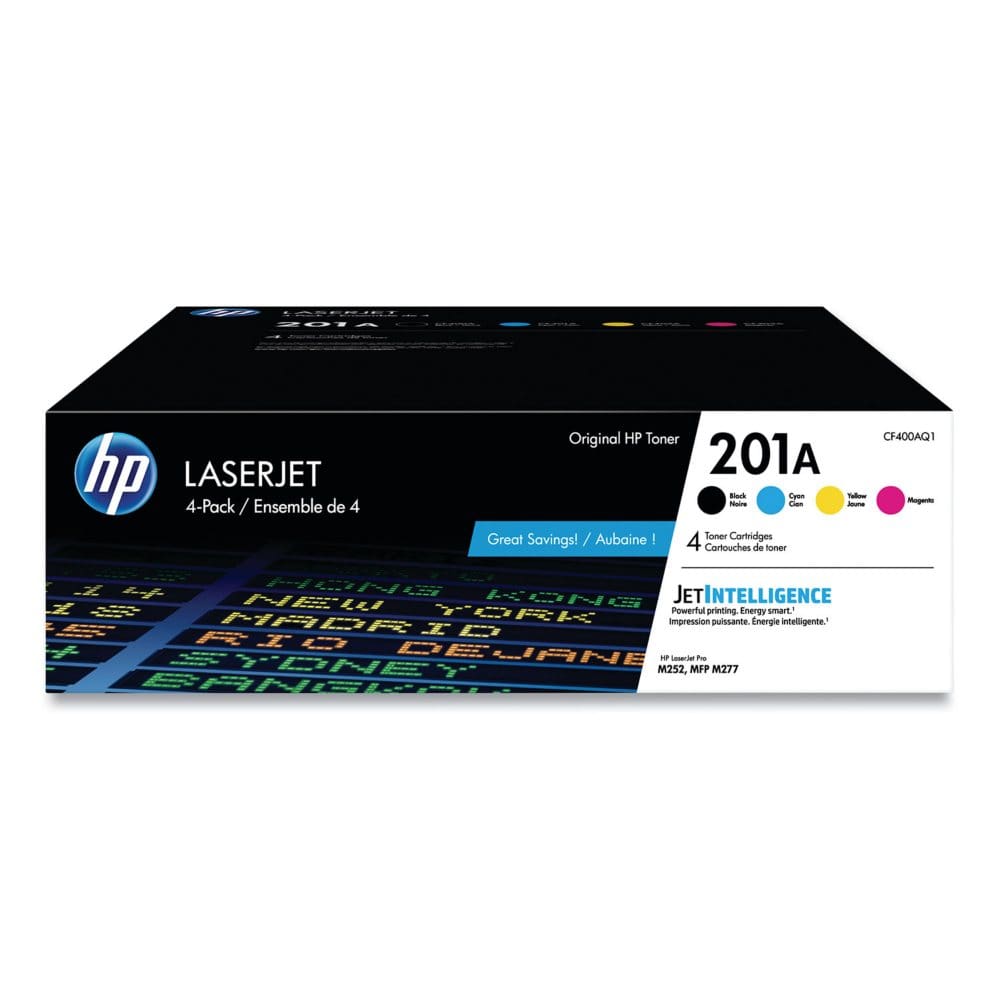 HP 201A 4-Pack Black/Cyan/Magenta/Yellow Original LaserJet Toner Cartridges - Laser Printer Supplies - HP